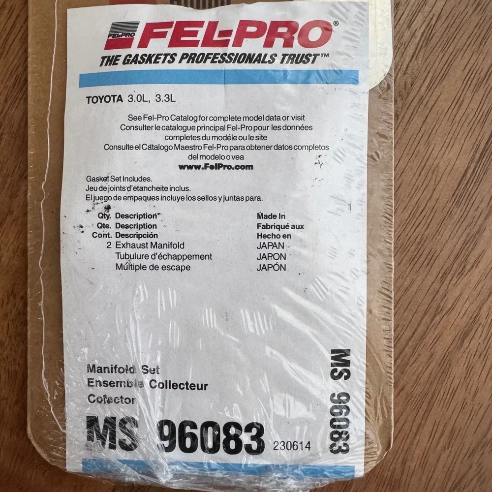 Fel Pro MS96083 Exhaust Manifold Gasket Set‎ for Toyota 3.0L 3.3L